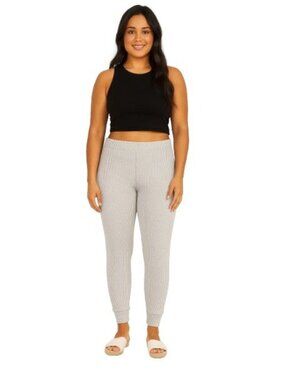 DYI Women's Waffle Jogger Pants Heather Grey Size Medium